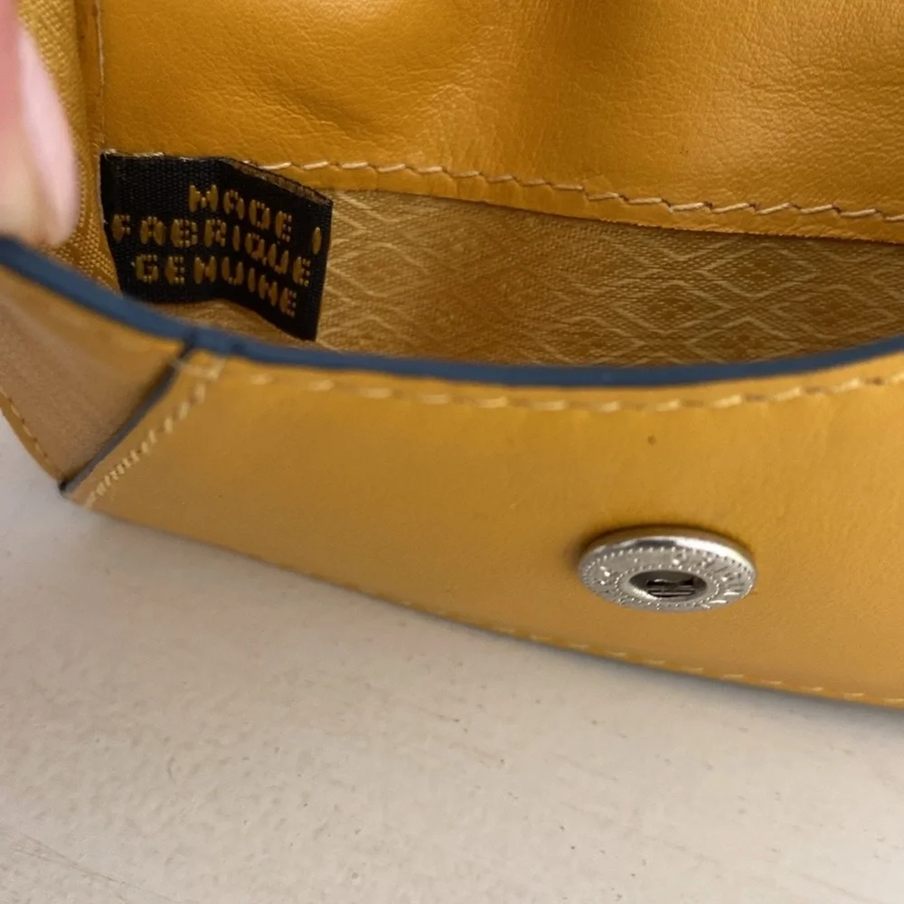 Women’s REID Small Leather Mustard Yellow Change Purse & Credit Card Holder